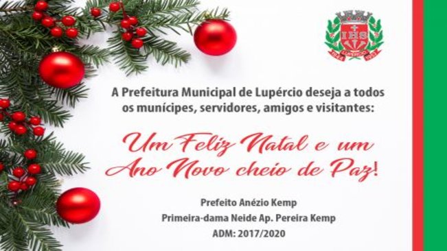 Notícia - Mensagem de Natal - Prefeitura Municipal de Lupércio